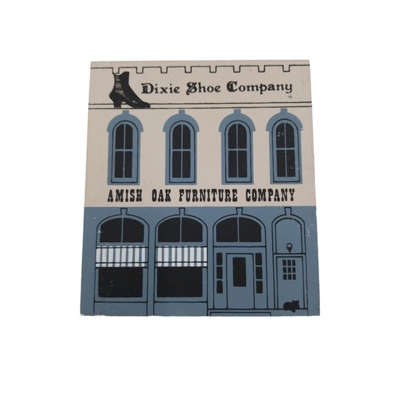 VTG Cat's Meow Village Amish Oak Furniture Dixie Shoe Company Series V Signed - Picture 1 of 9